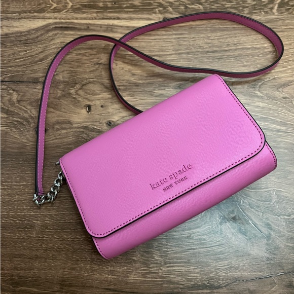 Kate Spade Pink Leather Crossbody Bag EUC - Picture 1 of 3